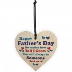 Fathers Day Plaque Wood Heart Dad Gift From Daughter Son