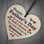 Fathers Day Plaque Wood Heart Dad Gift From Daughter Son