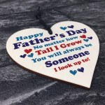 Fathers Day Plaque Wood Heart Dad Gift From Daughter Son