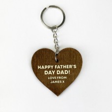 Personalised Fathers Day Engraved Wooden Keyring Gift For Dad
