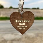 Personalised Dad Gifts Wooden Keyring Fathers Day Birthday Gift 