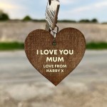 Personalised Mum Gifts Engraved Wood Keyring Birthday