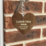 Personalised Nan Gifts Engraved Wooden Keyring Birthday Gifts