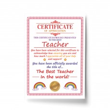 Teacher Gifts Thank You Gift For Him Her A4 Certificate Leaving