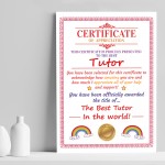 Tutor Gifts Thank You Gift For Tutor Gift For Him Her A4 Print