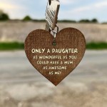 Daughter Gifts From Mum Wood Engraved Keyring Funny Birthday