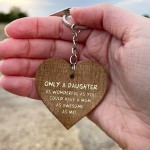 Daughter Gifts From Mum Wood Engraved Keyring Funny Birthday
