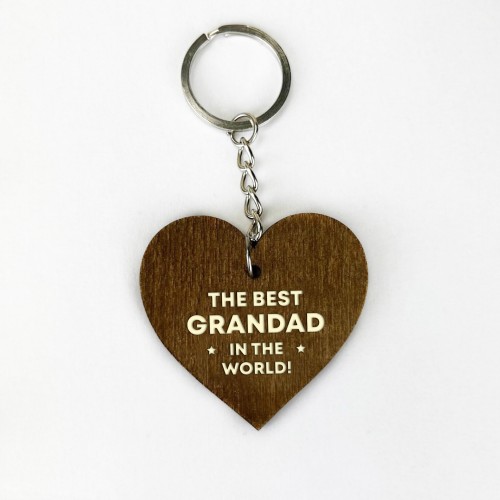 Grandad Keyring Engraved Wood Gift For Fathers Day Birthday Gift