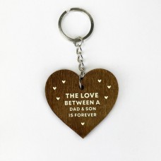 Keyring Fatherï¿½s Day Gift From Son Wood Heart Dad And Son Gift