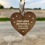 Keyring Fatherï¿½s Day Gift From Son Wood Heart Dad And Son Gift