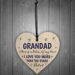 Grandad Gift From Grandchildren Wood Heart Novelty Fathers Day