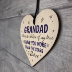 Grandad Gift From Grandchildren Wood Heart Novelty Fathers Day
