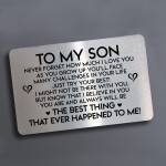 Special Gift For Son Metal Card Poem Son Birthday Gift From Mum