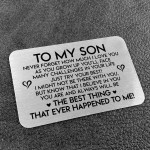 Special Gift For Son Metal Card Poem Son Birthday Gift From Mum