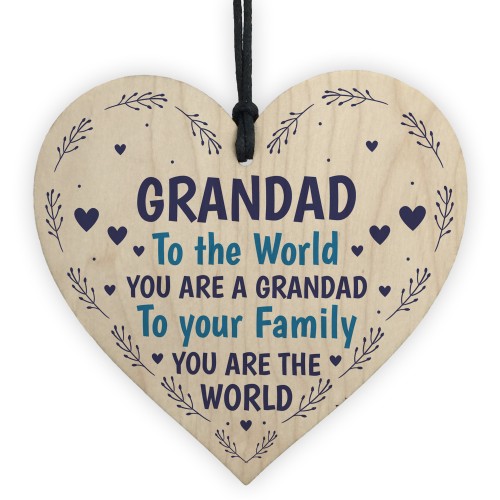 Grandad Gifts Wood Heart Grandad Gifts From Grandchildren