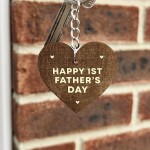First Fathers Day Gifts Engraved Heart Keyring Gifts For Him