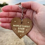 Step Dad Gifts Wooden Keyring Fathers Day Gift For Step Dad