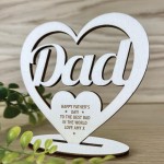 Personalised Fathers Day Gift For Dad Wooden Heart Engraved Gift