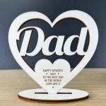 Personalised Fathers Day Gift For Dad Wooden Heart Engraved Gift