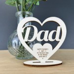 Personalised Fathers Day Gift For Dad Wooden Heart Engraved Gift