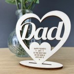 Personalised Fathers Day Gift For Dad Wooden Heart Engraved Gift