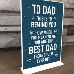 Fathers Day Sign Novelty Gift For Dad Standing Plaque Birthday
