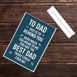 Fathers Day Sign Novelty Gift For Dad Standing Plaque Birthday