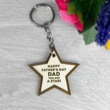 Fathers Day Gifts From Daughter Son Engraved Wood Keyring