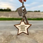 Fathers Day Gifts From Daughter Son Engraved Wood Keyring