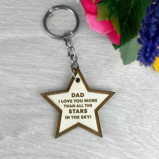 Novelty Dad Gifts Wooden Engraved Keyring Fathers Day Birthday