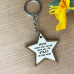 Mum Gifts For Birthday Christmas Wood Keyring Thank You Mum Gift