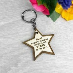 Mum Gifts For Birthday Christmas Wood Keyring Thank You Mum Gift