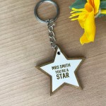 eacher Appreciation Gifts Personalised Wood Keyring Thank You
