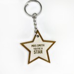 eacher Appreciation Gifts Personalised Wood Keyring Thank You