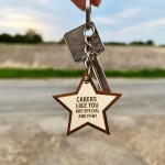 Thank You Gift For Carer Wooden Keyring Gift For Nurse