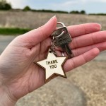 Thank You Gift For Him Her Wood Keyring Volunteer Nurse Carer