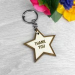 Thank You Gift For Him Her Wood Keyring Volunteer Nurse Carer