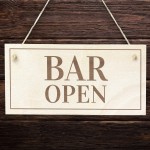 Wooden Bar Open Hanging Sign Home Bar Signs Man Cave Decor