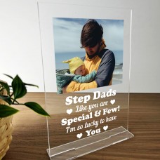 Personalised Step Dad Gifts Custom Photo Plaque Birthday Fathers