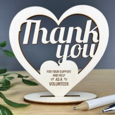Thank You Gifts For Volunteer Engraved Heart Thank You Gift