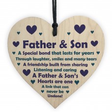 Father And Son Gifts Wood Heart Son Birthday Gifts From Dad