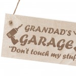 Grandads Garage Sign Hanging Plaque Funny Gift For Grandad