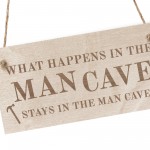 Man Cave Sign Hanging Wood Plaque Shed Garage Sign Dad Daddy