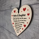 Mother And Daughter Gifts Wood Heart Daughter Birthday Gifts