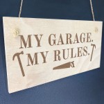 Funny Garage Sign Hanging Wooden Plaque Fathers Day Birthday