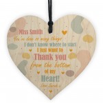 Personalised Thank You Friend Gift Wood Heart Teacher Friendship