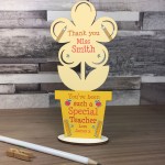 Special Teacher Gift Thank You Personalised Flower Leaving Gift