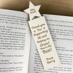 Teacher Gift Personalised Engraved Bookmark School Nursery Gift