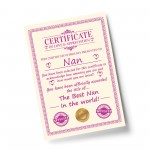 Nan Gift Birthday Christmas Gift Present Nan A4 Certificate