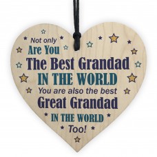 Grandad And Great Grandad Gifts Wood Heart Birthday Christmas 
